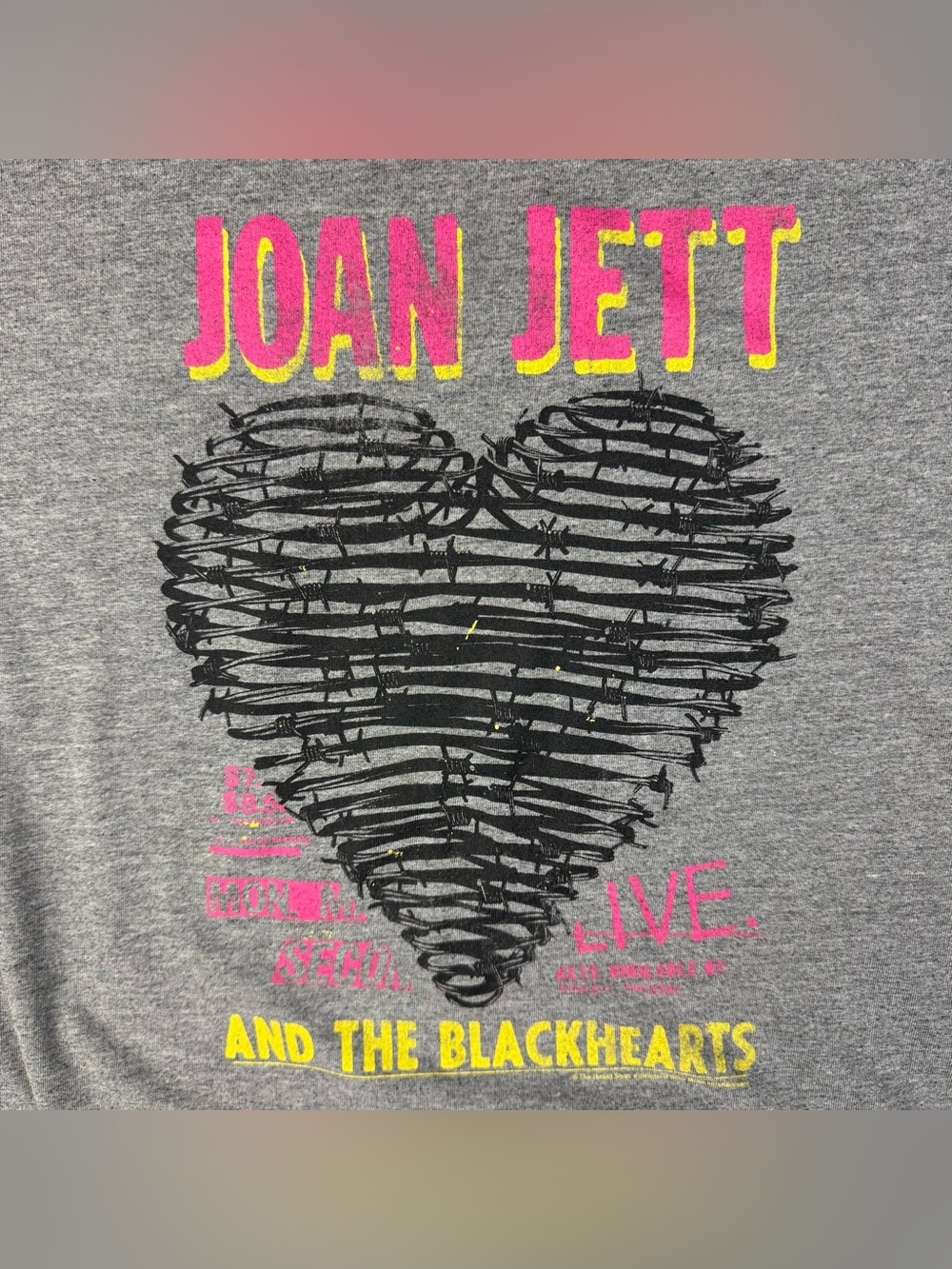 Joan Jett and the Blackhearts T-Shirt Sz XXL Girly Sleeves Rock n Roll Band Tee